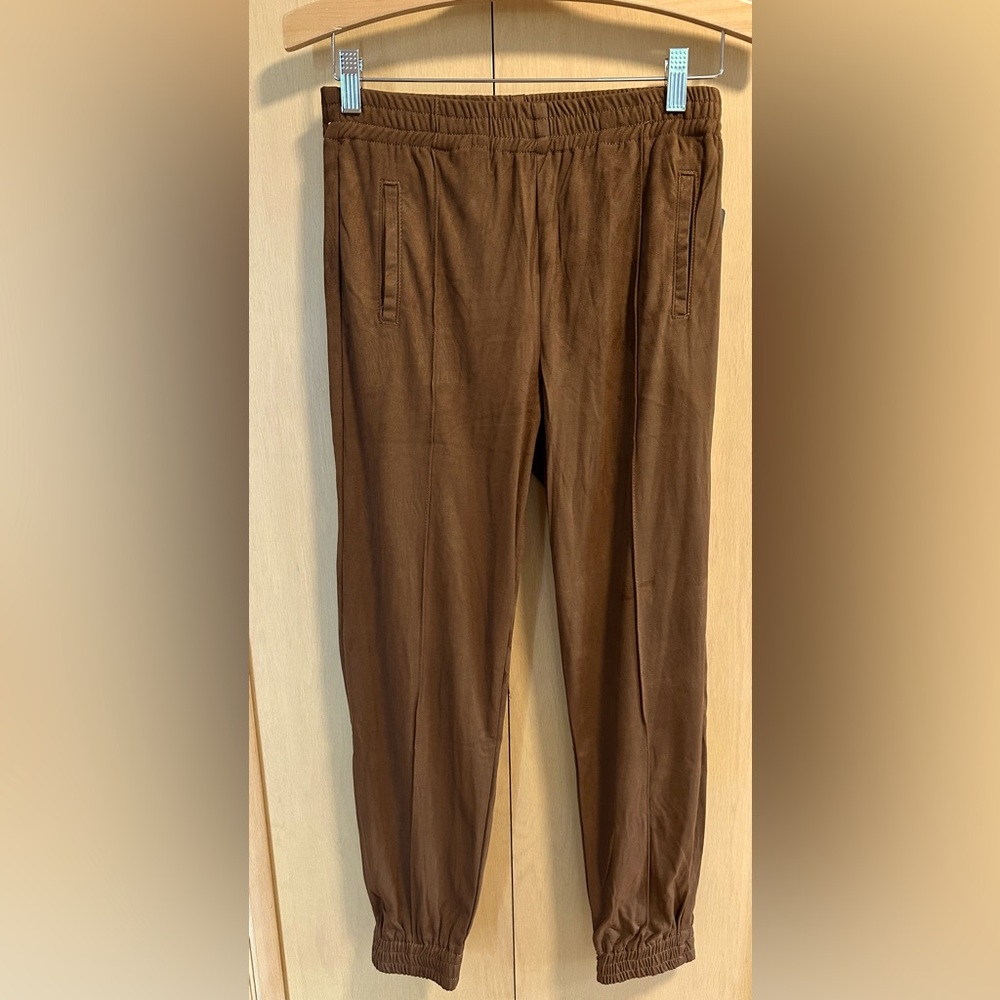 Tractr High-Rise Faux Suede Jogger Pants - NWT